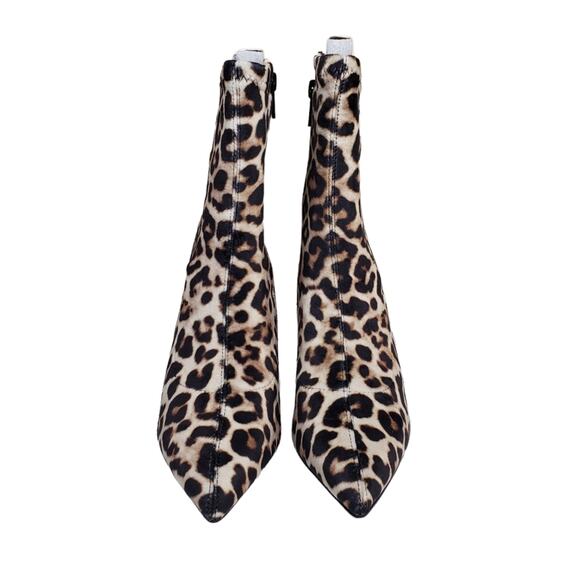 Steve Madden Womens 7.5 Valyant Pointed Toe Velvet Leopard Bootie NEW - Picture 5 of 11